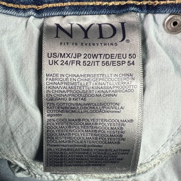 Not Your Daughters Jean Women Plus 41x27* High Rise Straight Blue Denim Tag 20WT - Picture 8 of 16